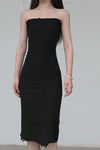 Marc le bihan belted tube top dress 21938-E21 BLACK